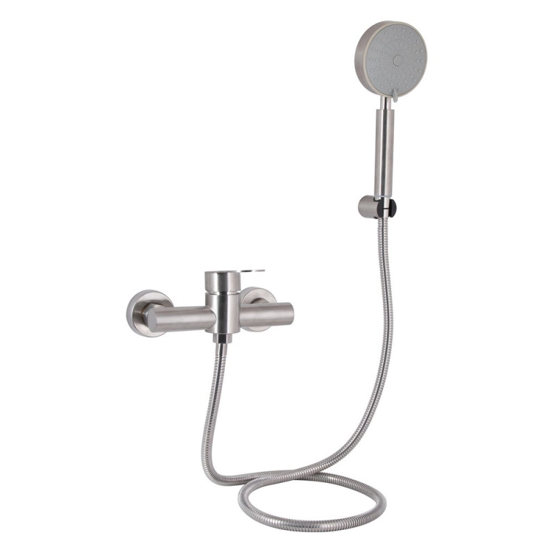 Змішувач для душу Lidz Luna 010 (з душовим гарнітуром) Nickel (SD00052219)