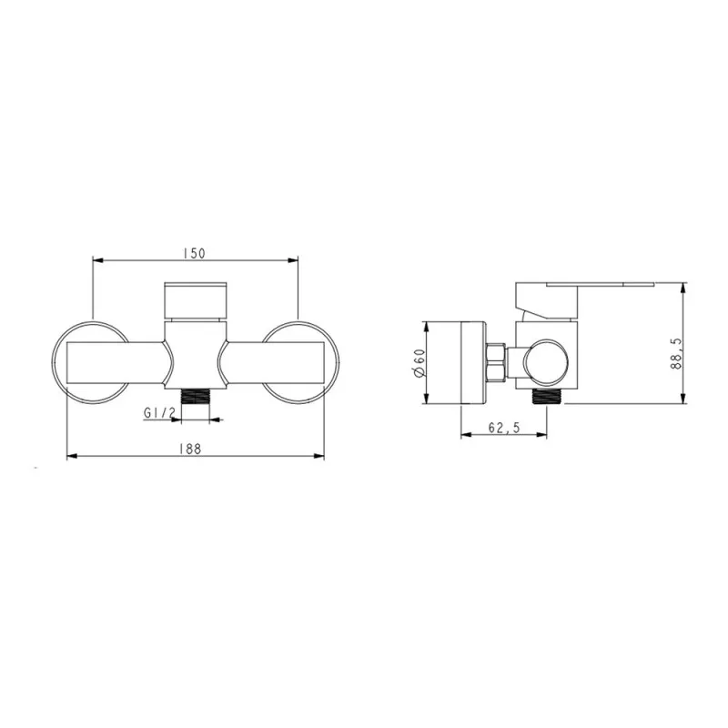 Смеситель для душа Lidz Luna 010 (с душевым гарнитуром) Nickel (SD00052219) Фото - 5