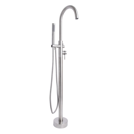 Смеситель для ванны Lidz Aria 004 напольный (с душевым гарнитуром) Nickel (SD00052223)