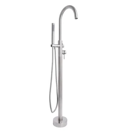 Смеситель для ванны Lidz Aria 004 напольный (с душевым гарнитуром) Nickel (SD00052223)