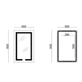 Дзеркало Lidz Kubis 500х800 з LED-підсвічуванням Touch, з антизапотіванням, з димером, рег. яскравості LD78LF9365080 Фото - 1