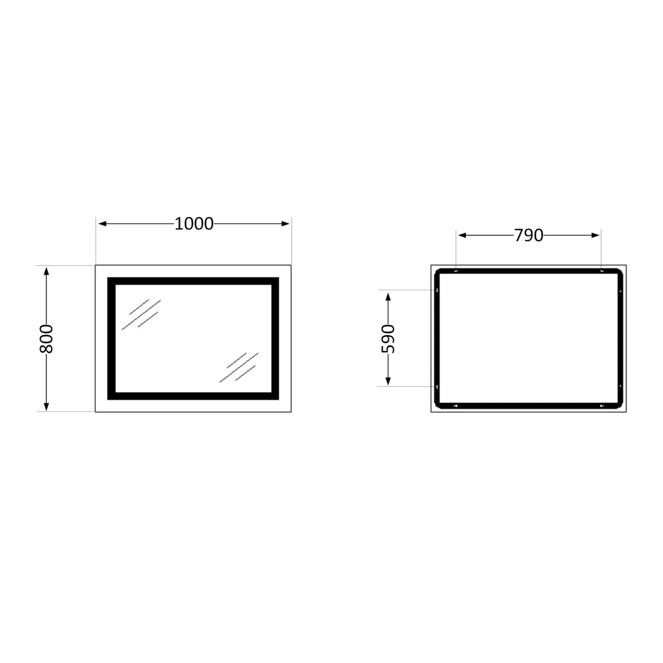 Дзеркало Lidz Kubis 1000х800 з LED-підсвічуванням Touch (SD00052335) Фото - 1