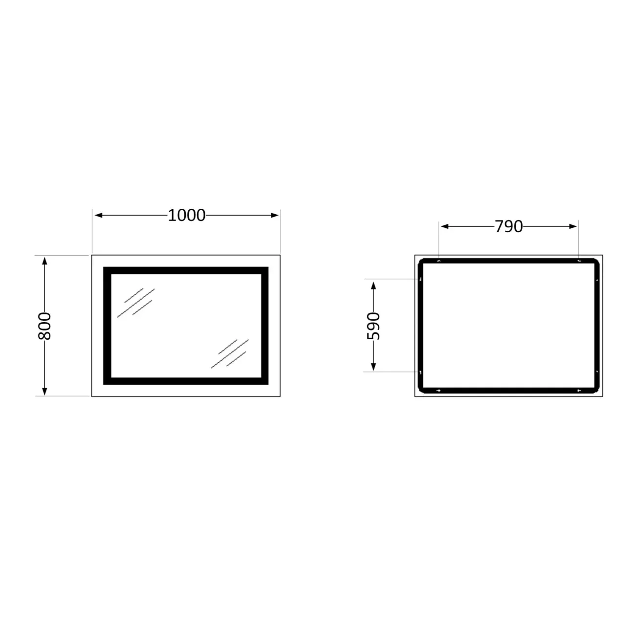 Зеркало Lidz Kubis 1000х800 с LED-подсветкой Touch (SD00052335) Фото - 1