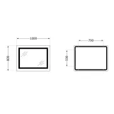 Зеркало Lidz Kubis 1000х800 с LED-подсветкой Touch (SD00052335) Фото - 1