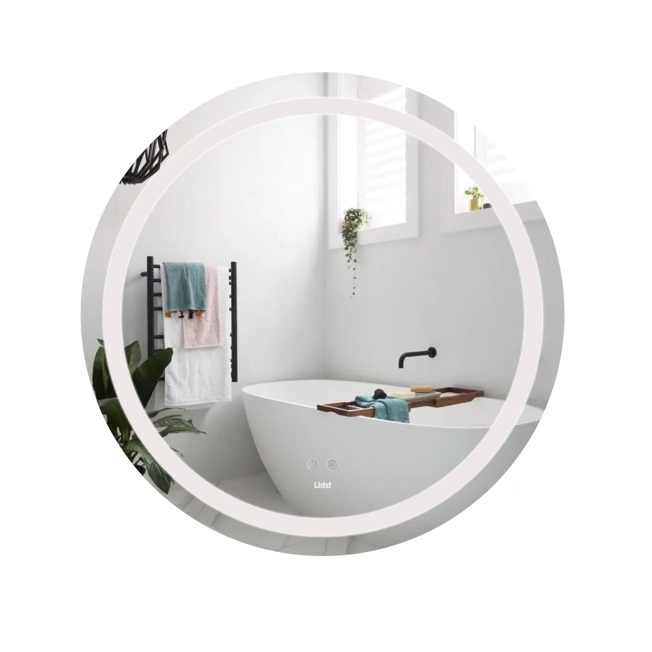 Зеркало Lidz Aria R800 с LED-подсветкой Touch, с антизапотеванием, с димером, рег. яркости LD78LR800