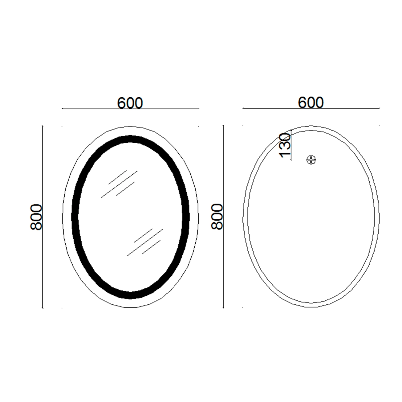Дзеркало Lidz Vida 800х600 з LED-підсвічуванням Touch, з антизапотіванням, з димером, рег. яскравості LD78LF6080 Фото - 1