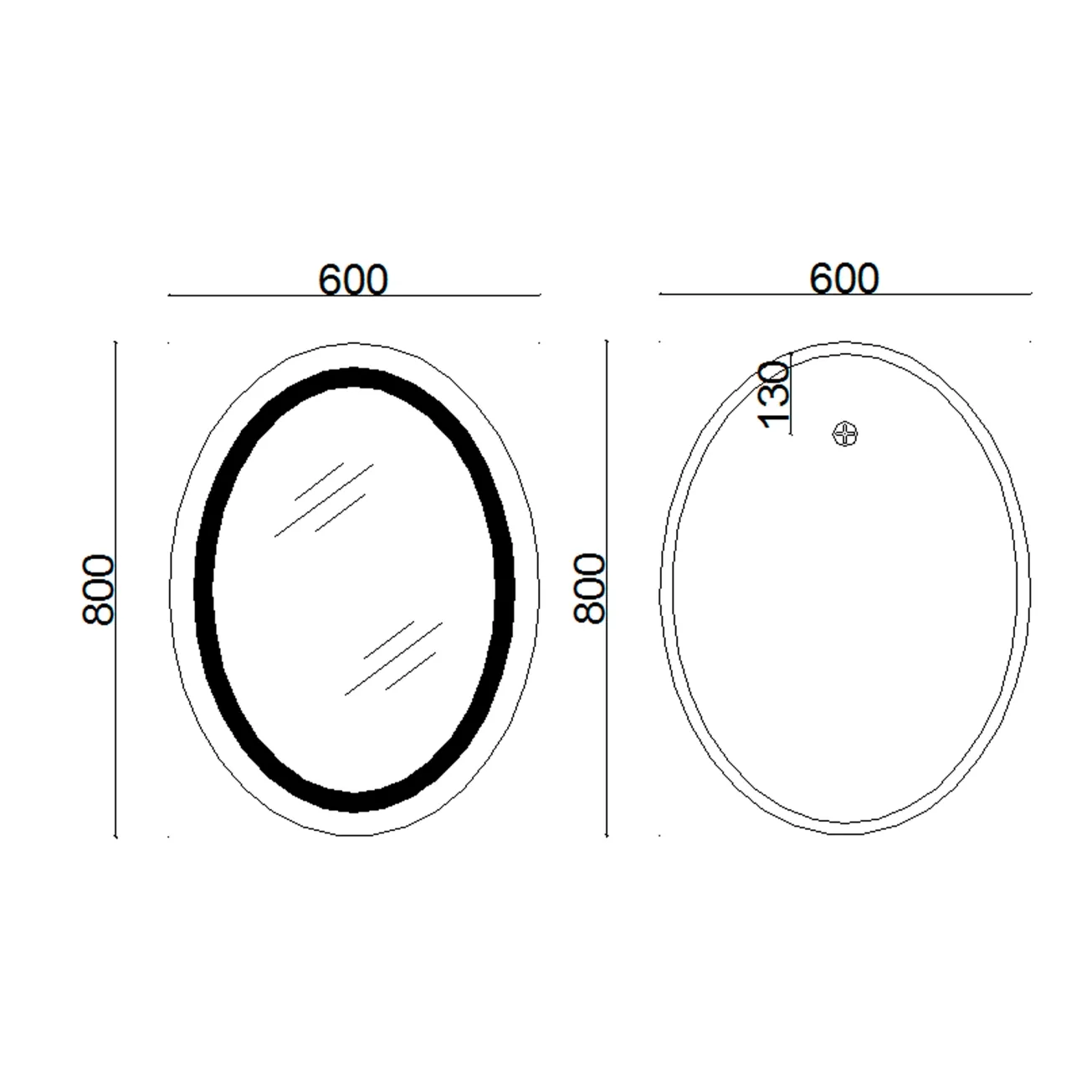 Зеркало Lidz Vida 800х600 с LED-подсветкой Touch, с антизапотеванием, с димером, рег. яркости LD78LF6080 Фото - 1
