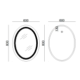 Дзеркало Lidz Vida 800х600 з LED-підсвічуванням Touch, з антизапотіванням, з димером, рег. яскравості LD78LF6080 Фото - 1