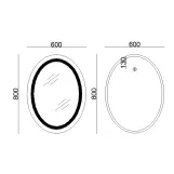 Зеркало Lidz Vida 800х600 с LED-подсветкой Touch, с антизапотеванием, с димером, рег. яркости LD78LF6080 Фото - 1