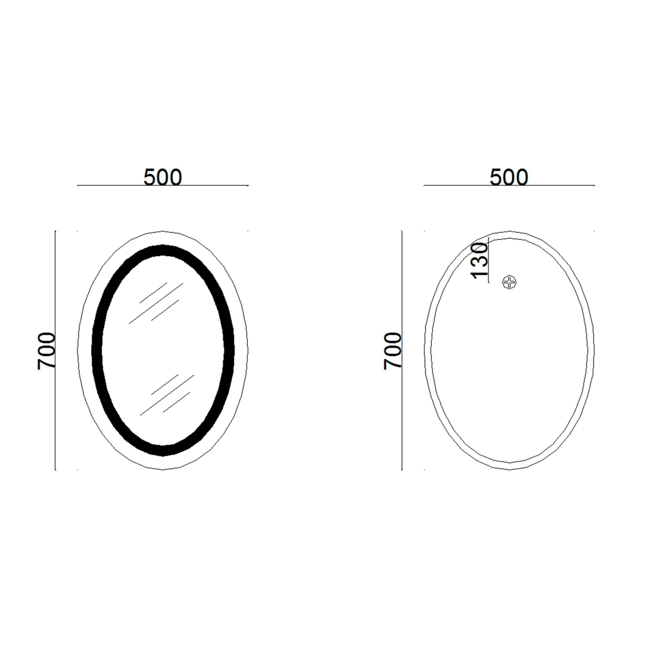 Зеркало Lidz Vida 700х500 с LED-подсветкой Touch, с антизапотеванием, с димером, рег. яркости LD78LF5070 Фото - 1