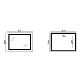 Зеркало Lidz Kubis 800х600 с LED-подсветкой Touch, с антизапотеванием, с димером, рег. яркости LD78LF9047400 Фото - 1