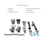 Комплект Lidz Handmade H7843 Мойка для кухни с двумя чашами интегрированная BlackPVD в комплекте с дозатором + Lidz K01B Корзина для кухонной мойки Фото - 5