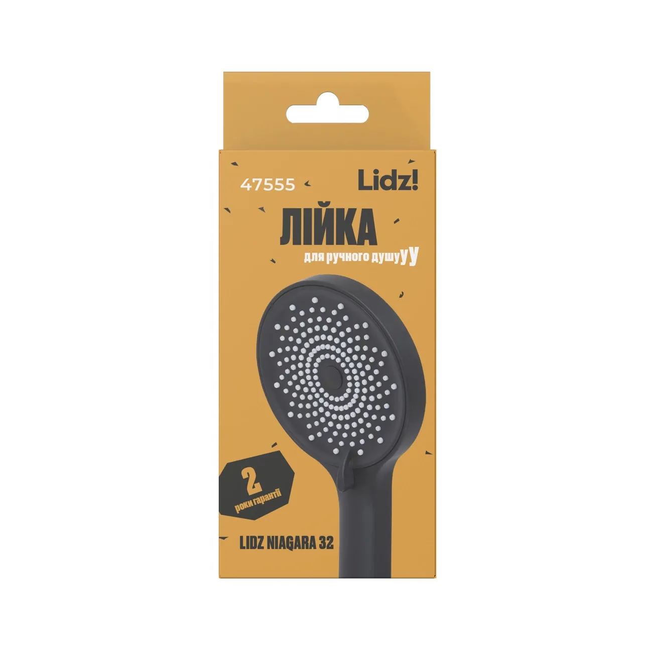 Лійка для ручного душу Lidz Niagara 32 120 мм округла LDNIA32BLM47555 Matt Black Фото - 4