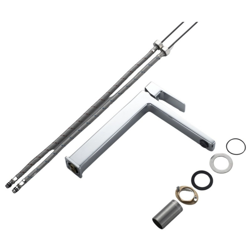Змішувач латунний для раковини Lidz Orion 001FH високий Chrome (SD00054220) Фото - 2