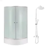 Комплект для душевой Latwa: Душевая кабина LLSC9090SATMIDFR2SET+Душевая система на 3 потребителя LDLAT1030WHI45427