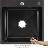 Мийка для кухні вбудована Lidz Handmade H5050HB Decor Black PVD Honeycomb 2,5/0,5 мм LDH5050BDECPVD48369 (SD00054493) Фото - 1