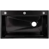 Мойка для кухни встраиваемая Lidz Handmade H7545B Decor Black PVD Honeycomb 3,0/1,0 мм LDH7545BDECPVD48373 (SD00054497) Фото - 2