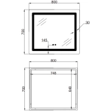 Дзеркало Lidz Kubis 700х800 з LED-підсвічуванням Touch (SD00054571) Фото - 1