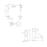 Комплект для душевой комнаты Lidz Aria 1033, Nickel + Смеситель для раковины Lidz Aria 0011F, Nickel (SD00054870) Фото - 5