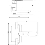 Змішувач для ванни Lidz Latwa 0061 з душовим гарнітуром, хром (SD00055116) Фото - 6