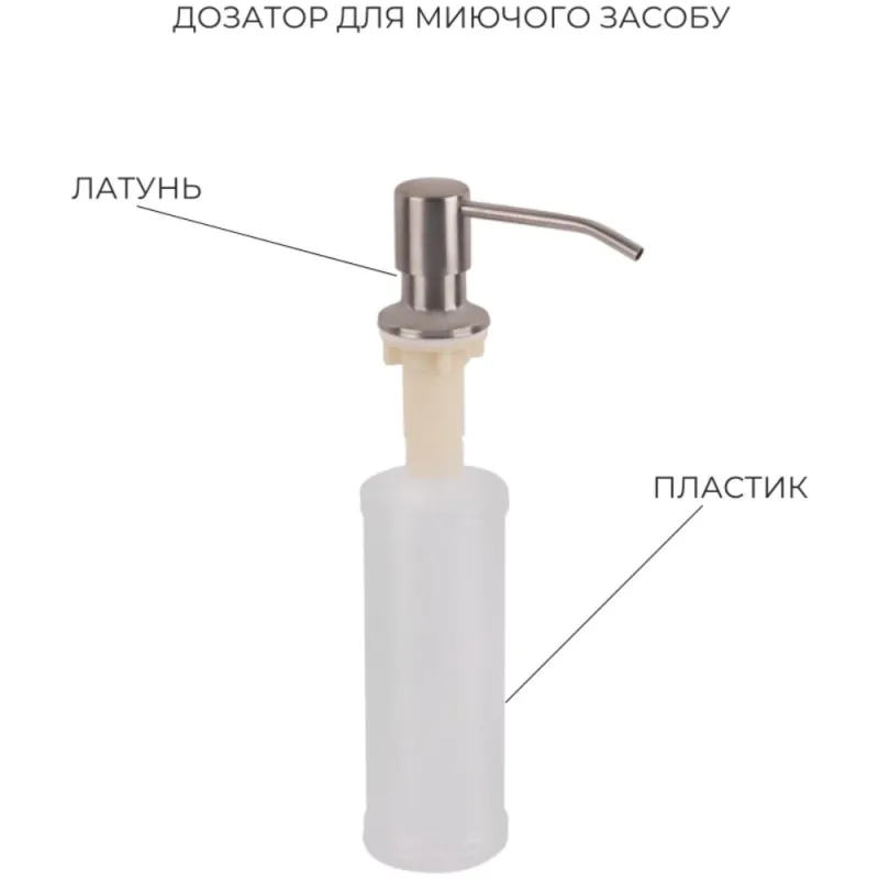 Комплект Lidz Handmade H5050H Мийка для кухні інтегрована Decor Honeycomb у комплекті з дозатором + Lidz K01G Корзина для кухонної мийки Фото - 4