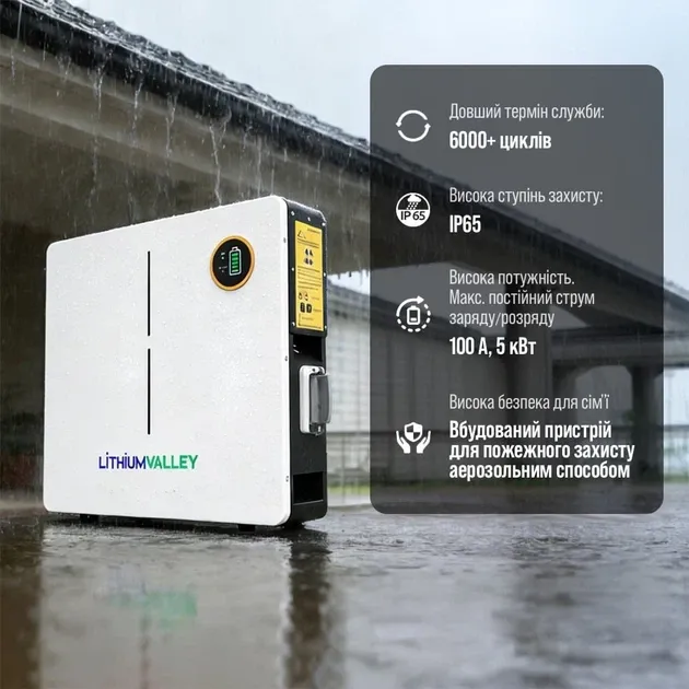 Акумуляторна батарея Lithium Valley LV-BAT-W5.12Ac 51.2V 100Ah (42-00401) Фото - 5