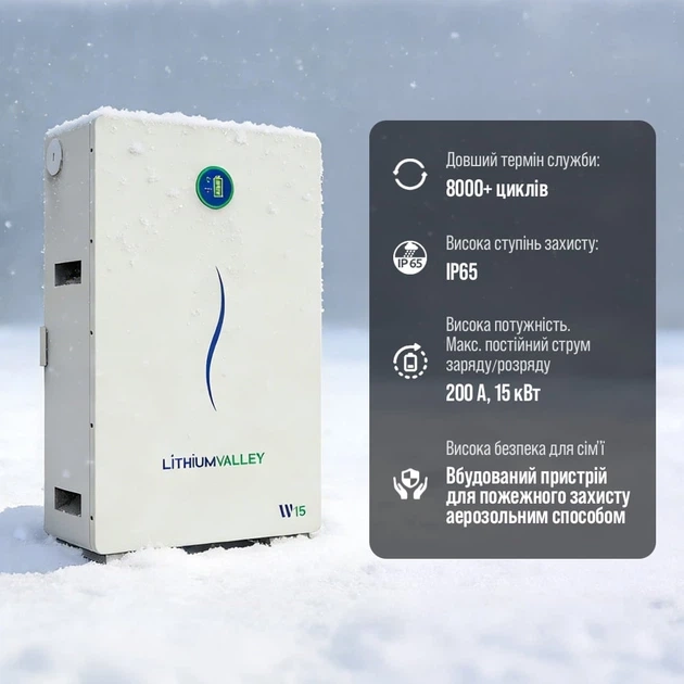Акумуляторна батарея Lithium Valley W15-5A 280 Ач 51,2 В (42-00403) Фото - 4