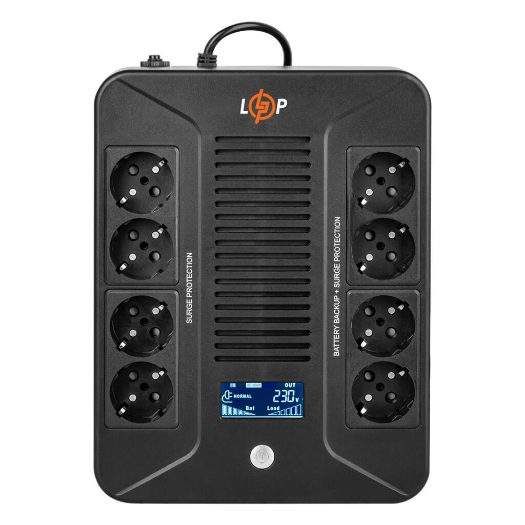 Джерело безперебійного живлення LogicPower UPS LP-UL600VA-8PS (360Вт) (16160)