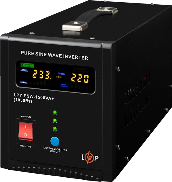 Пристрій безперебійного живлення LogicPower LPY-PSW-1500VA+ (1050W) (22872)