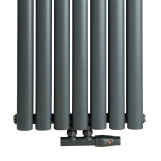 Трубчатый радиатор Luxrad Oval 1700x410 вертикальный антрацитовый  Фото - 1