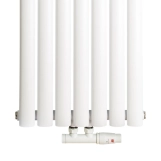 Трубчастий радіатор Luxrad Oval 1700x410 вертикальний білий Фото - 1