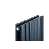 Трубчастий радіатор Luxrad Oval Double 1700x410 вертикальний антрацитовий Фото - 1