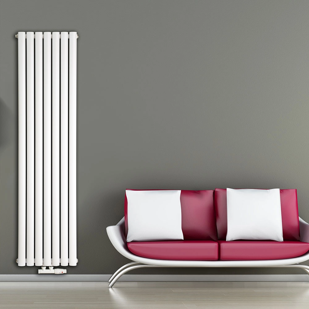 Трубчастий радіатор Luxrad Oval Double 1700x410 вертикальний білий Фото - 2