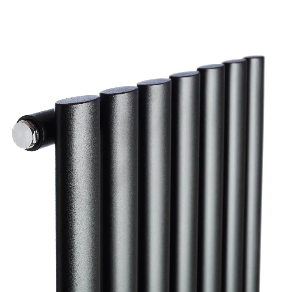 Трубчатый радиатор Luxrad Oval Double 1700x410x88 черный матовый структурный (OVL1700410S040ZDC) Фото - 1