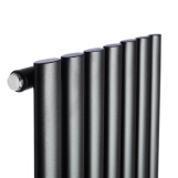 Трубчастий радіатор Luxrad Oval Double 1700x410x88 чорний матовий структурний (OVL1700410S040ZDC) Фото - 1