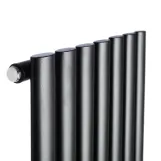 Трубчатый радиатор Luxrad Oval Double 1700x410x88 черный матовый структурный (OVL1700410S040ZDC) Фото - 1