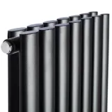 Трубчастий радіатор Luxrad Oval Double 1700x410x88 чорний матовий структурний (OVLP1700410S040ZDC) Фото - 1