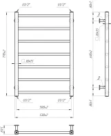 Водяна рушникосушарка Mario INOX Токіо 770х530/500 (1.072.044615.0) Фото - 3
