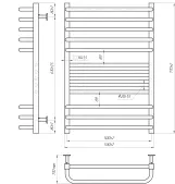 Водяна рушникосушарка Mario INOX Гера-Люкс 770х530/500 (1.073.044549.0) Фото - 3