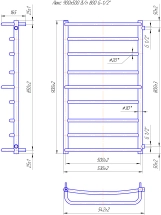Водяна рушникосушарка Mario Люкс Б/П 1/2" 900x550/800 (1.1.2306.02.P) Фото - 1