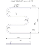 Водяна рушникосушарка Mario Змійка ∅25  525х500/500 (1.1.2509.04.P) Фото - 3
