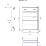 Водяной полотенцесушитель Mario INOX Анкона 770х530/500 (1.8.044544.P) Фото - 3