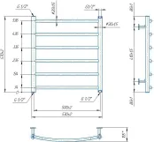 Водяной полотенцесушитель Mario INOX Классик 570х530/500 (1.8.044555.P) Фото - 2