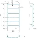 Водяной полотенцесушитель Mario INOX Классик HP 770х430/400 (1.8.044570.P) Фото - 3