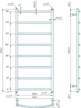 Водяной полотенцесушитель Mario INOX Классик HP 1170х530/500 (1.8.044572.P) Фото - 3