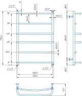 Водяна рушникосушарка Mario INOX Люкс HP 770х530/500 (1.8.044583.P) Фото - 3