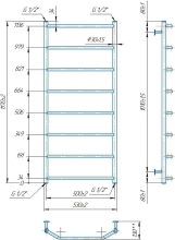 Водяна рушникосушарка Mario INOX Трапеція 1170х530/500 (1.8.044620.P) Фото - 3