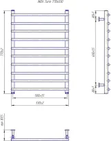 Водяной полотенцесушитель Mario INOX Турин 770х530/500 (1.8.044621.P) Фото - 3
