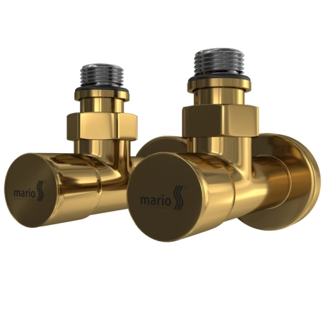 Крани кутові подовжені для рушникосушок Mario G1/2″ золото (4.0.0101.55.G)
