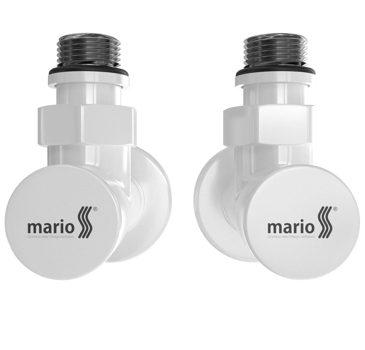 Крани кутові подовжені Mario G1/2″ білий глянець (4.0.0101.55.RAL) Фото - 1